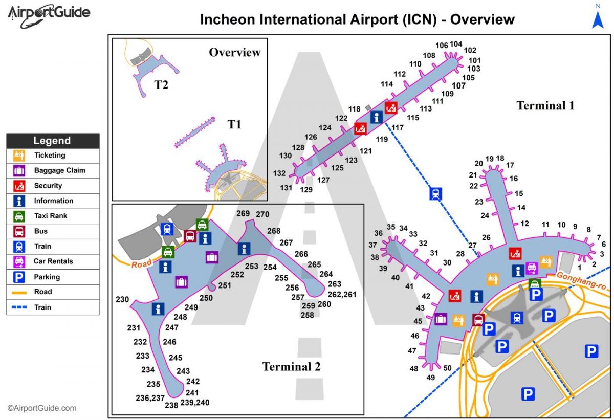 Plan des terminaux aéroport de Seoul