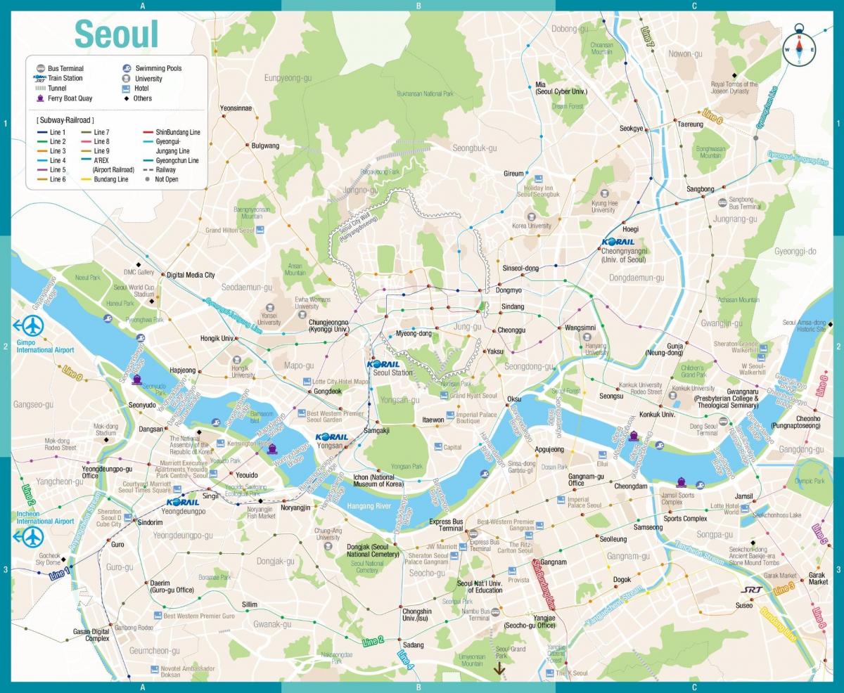 Plan des stations bus de Seoul