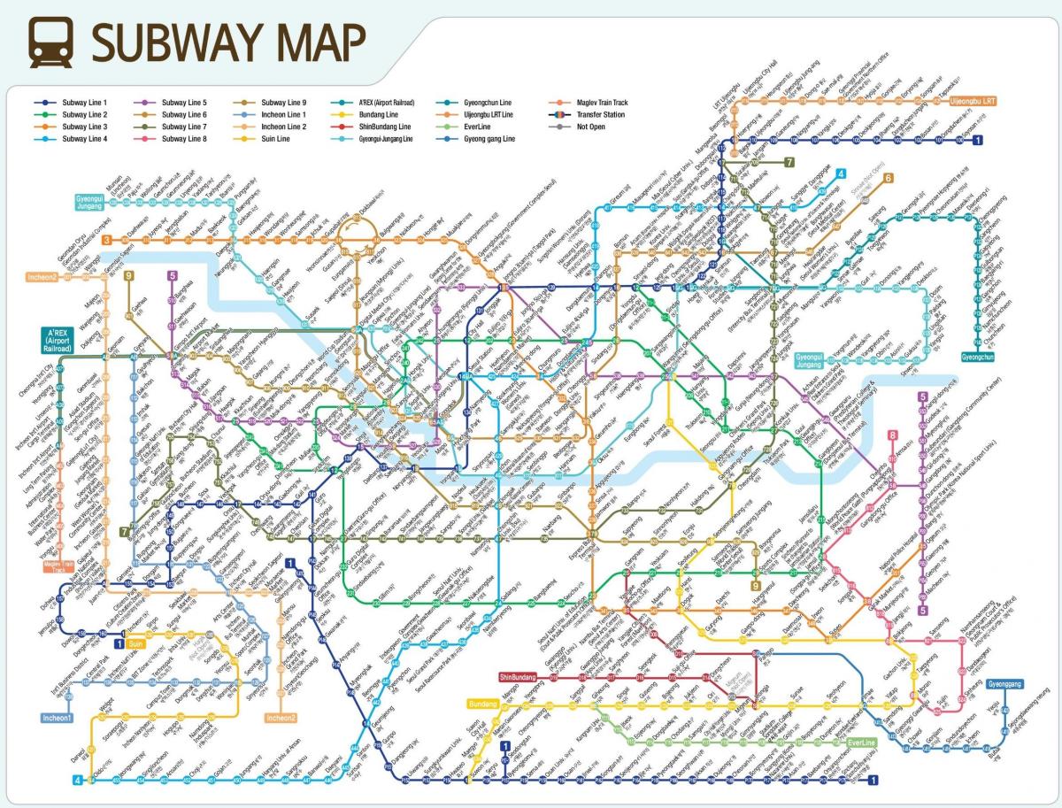 Plan des stations de metro de Seoul