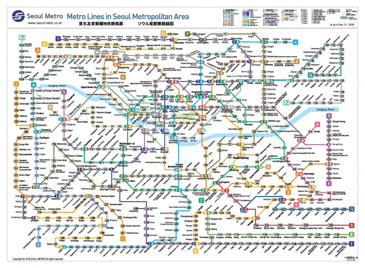 Plan du chemin de fer de Seoul